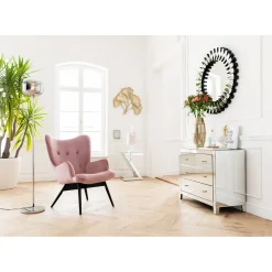 KARE Design Fauteuil Black Vicky Velours Rose Outlet