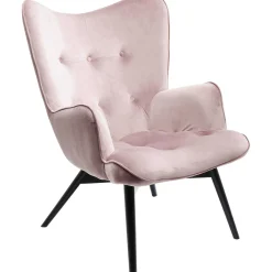 KARE Design Fauteuil Black Vicky Velours Rose Outlet