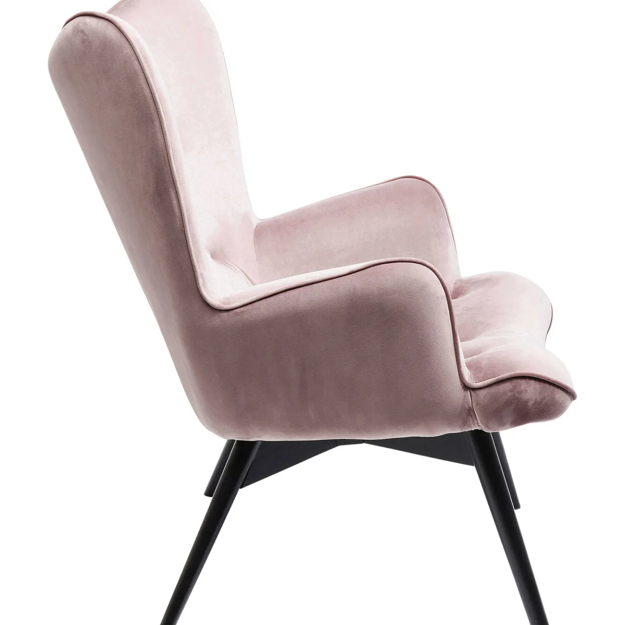 KARE Design Fauteuil Black Vicky Velours Rose Outlet