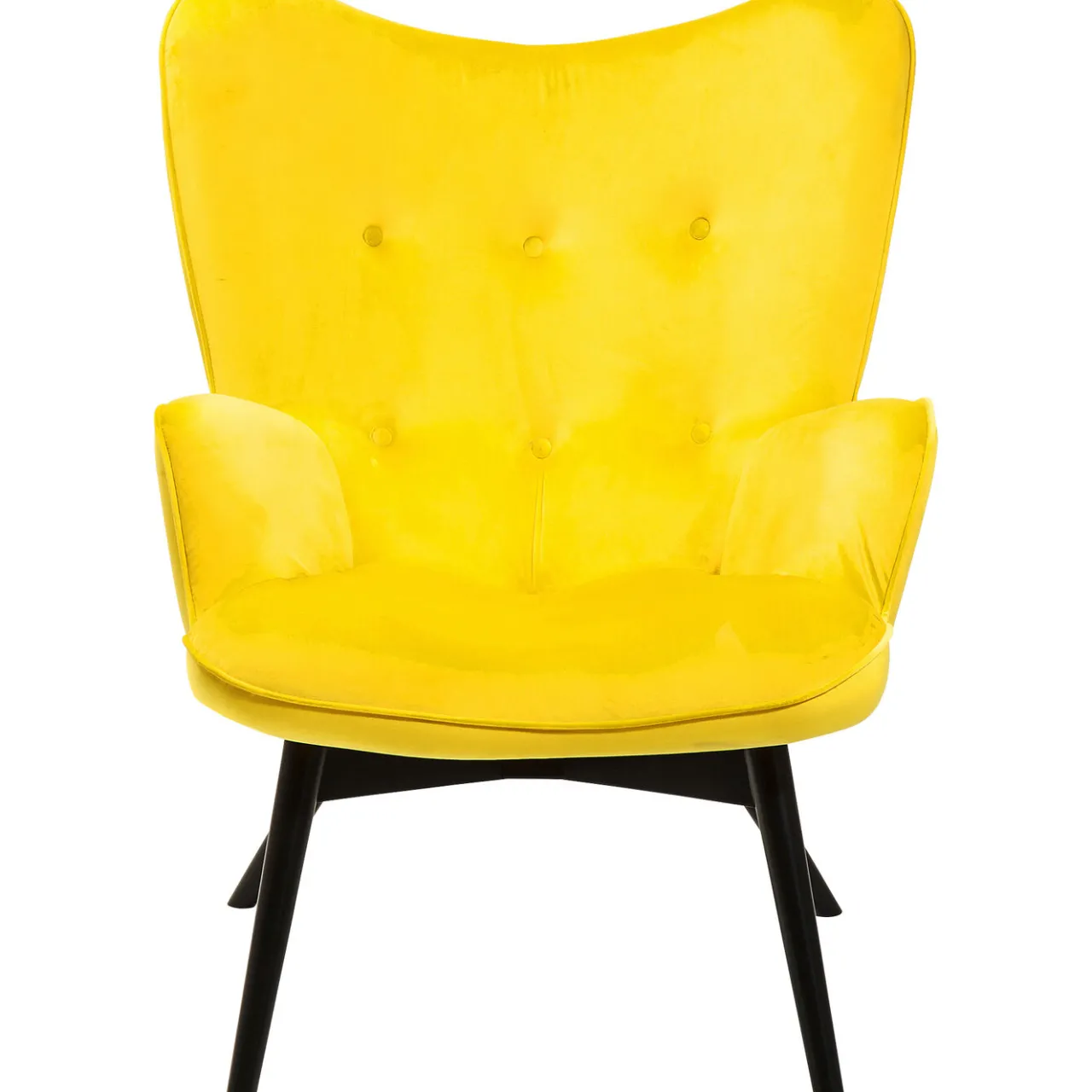 KARE Design Fauteuil Black Vicky Velours Jaune Online
