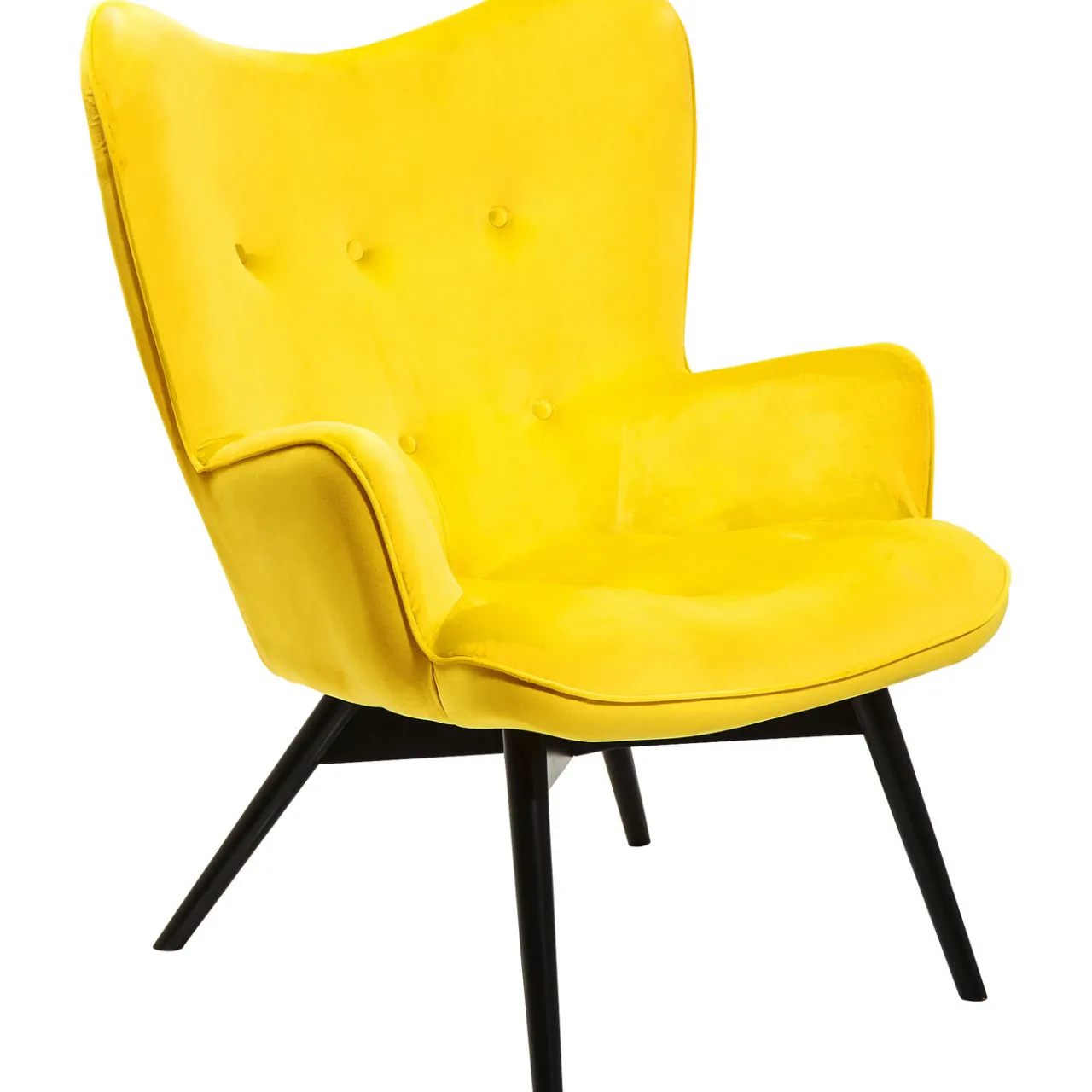 KARE Design Fauteuil Black Vicky Velours Jaune Online