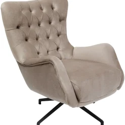 KARE Design Fauteuil Pivotant Bellissima Velours Beige Discount