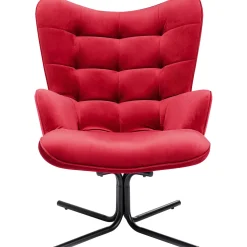 KARE Design Fauteuil Pivotant Oscar Velours Rouge Clearance