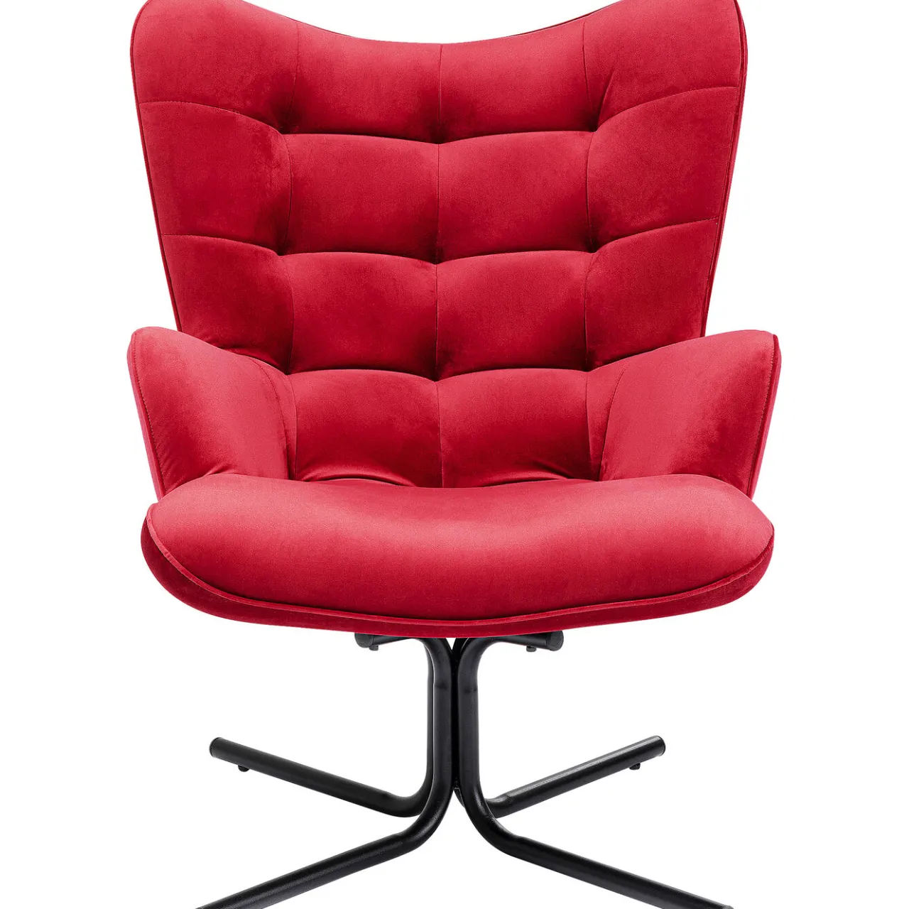 KARE Design Fauteuil Pivotant Oscar Velours Rouge Clearance