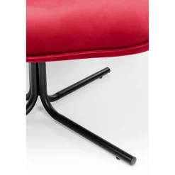 KARE Design Fauteuil Pivotant Oscar Velours Rouge Clearance