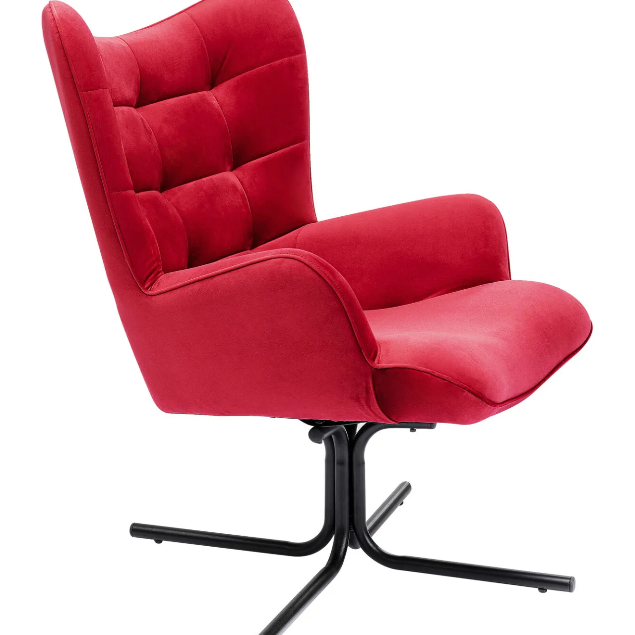 KARE Design Fauteuil Pivotant Oscar Velours Rouge Clearance