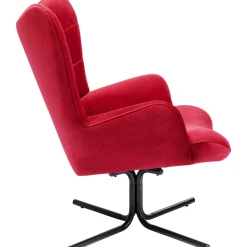 KARE Design Fauteuil Pivotant Oscar Velours Rouge Clearance
