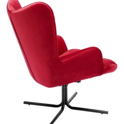 KARE Design Fauteuil Pivotant Oscar Velours Rouge Clearance