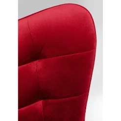 KARE Design Fauteuil Pivotant Oscar Velours Rouge Clearance