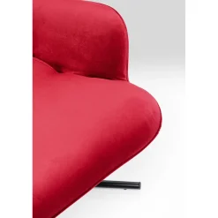 KARE Design Fauteuil Pivotant Oscar Velours Rouge Clearance