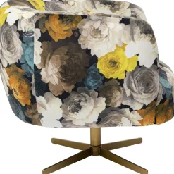 KARE Design Fauteuil Pivotant Peony Flower Jaune Outlet