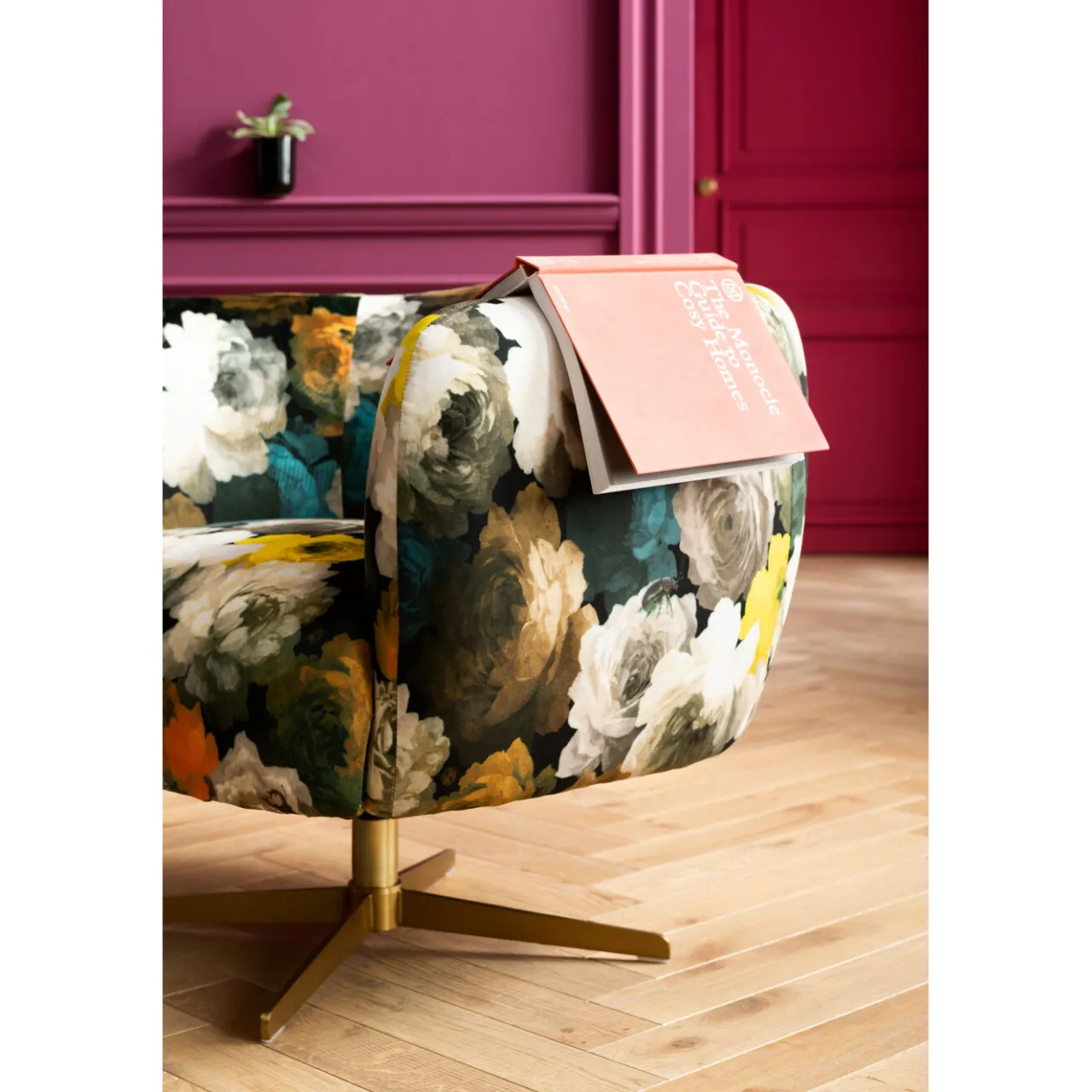 KARE Design Fauteuil Pivotant Peony Flower Jaune Hot