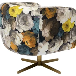 KARE Design Fauteuil Pivotant Peony Flower Jaune Hot