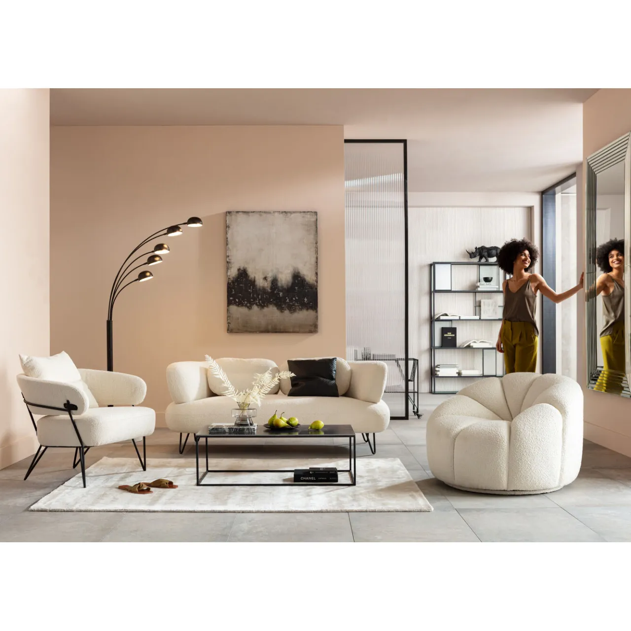 KARE Design Fauteuil Pivotant Peppo Lounge Blanc New