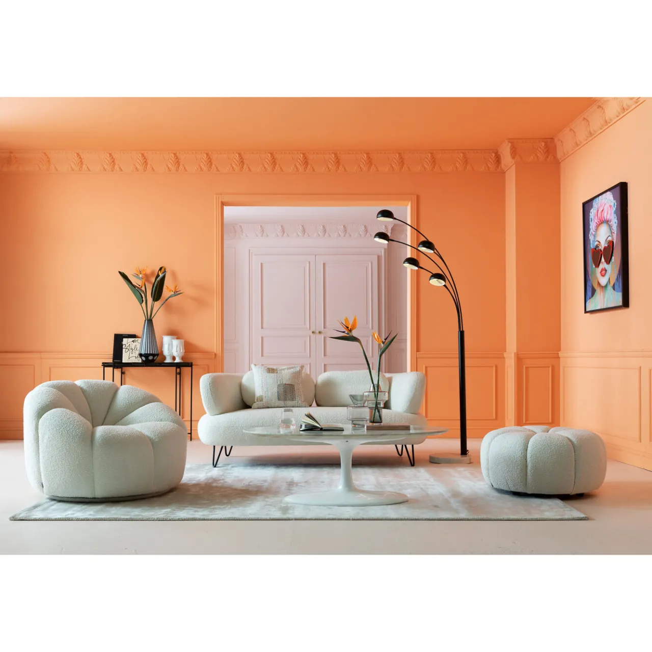 KARE Design Fauteuil Pivotant Peppo Lounge Blanc New