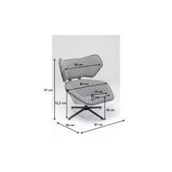 KARE Design Fauteuil Pivotant Toledo Noir-Blanc Outlet