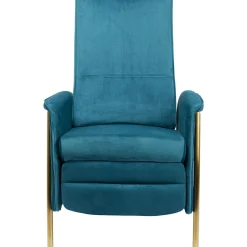 KARE Design Fauteuil Relax Lazy Velours Bleu Discount