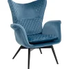 KARE Design Fauteuil Tudor Velvet Petrol Best
