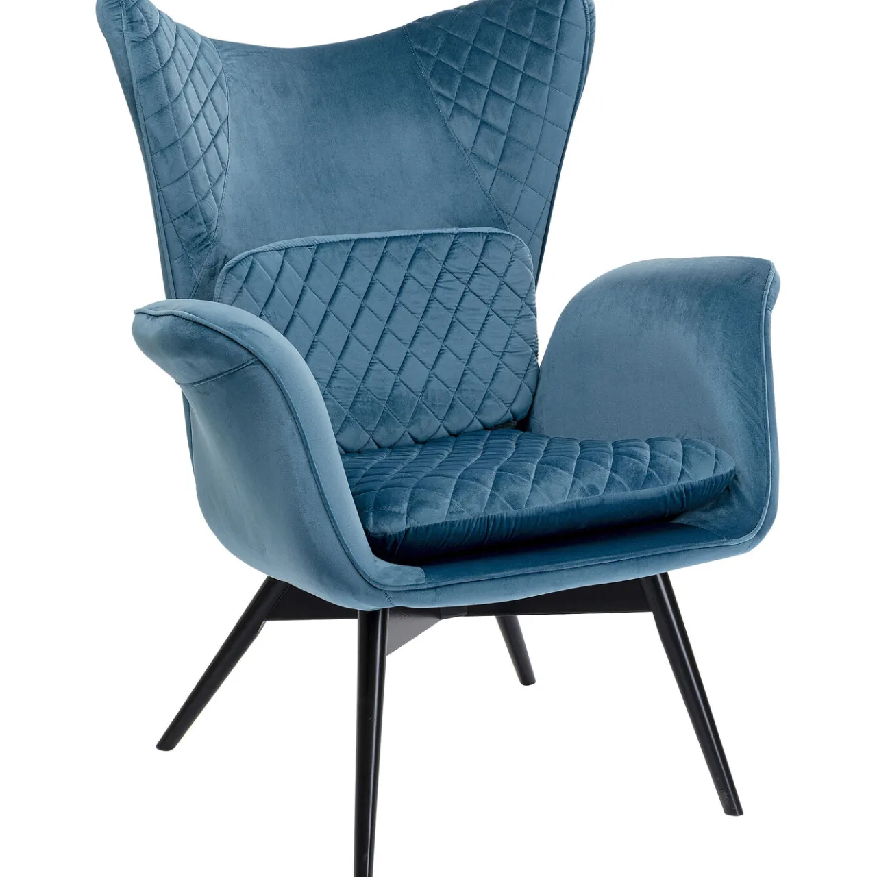 KARE Design Fauteuil Tudor Velvet Petrol Best