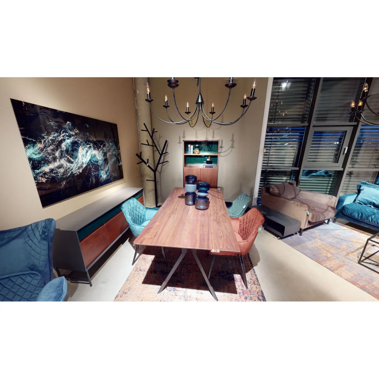 KARE Design Fauteuil Tudor Velvet Petrol Best