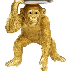 KARE Design Figurine Décorative Butler Playing Chimp Dore 52Cm Outlet