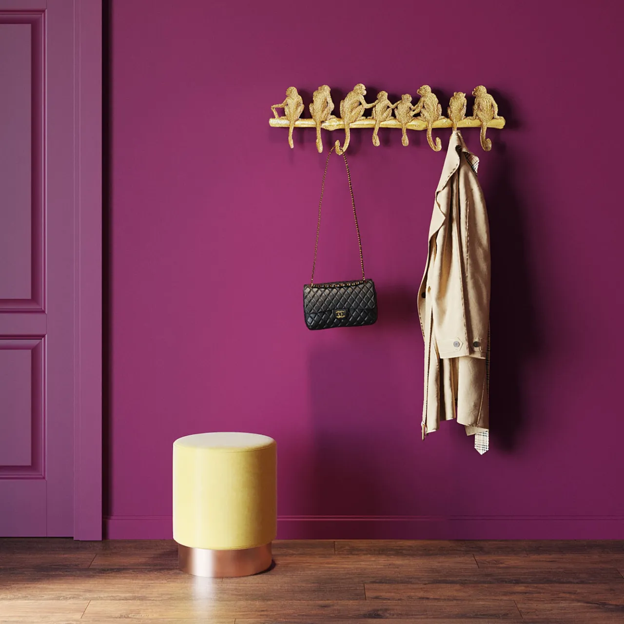 KARE Design Garderobe Murale Monkey Hook 70Cm Best
