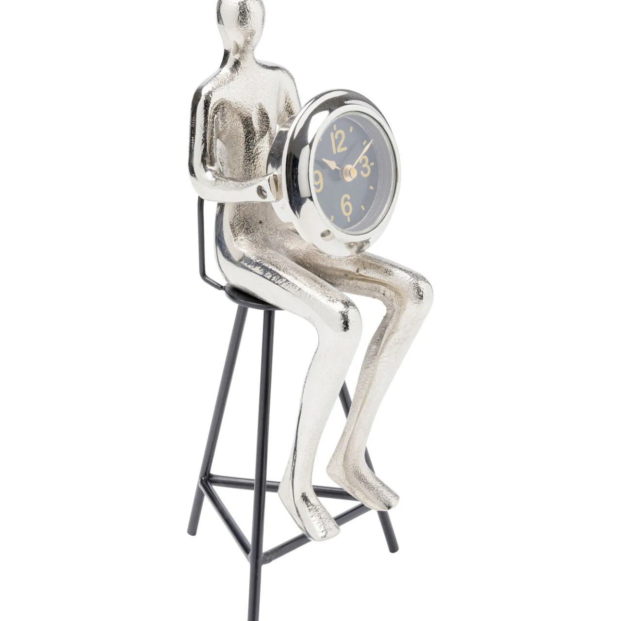 KARE Design Horloge A Poser Sitting Man Argente 12X31Cm Online