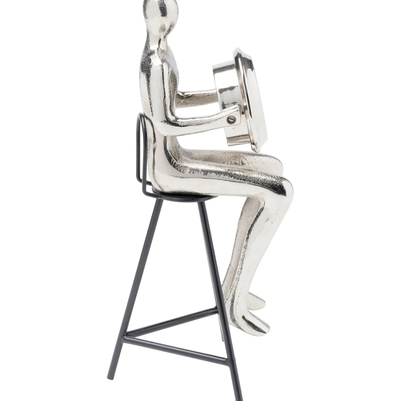 KARE Design Horloge A Poser Sitting Man Argente 12X31Cm Online