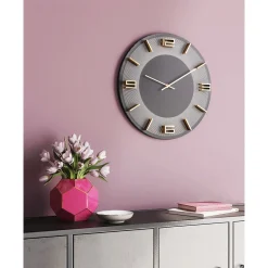 KARE Design Horloge Murale Leonardo Gris/Dore O49Cm Online