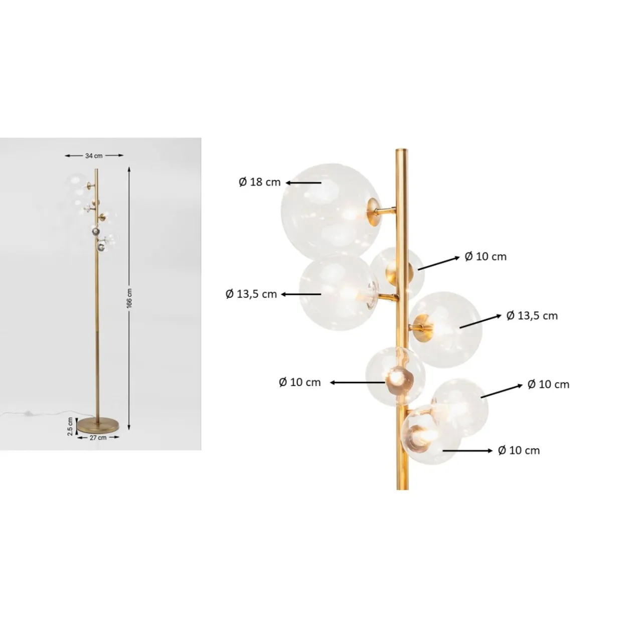 KARE Design Lampadaire Bello Sette 162Cm New