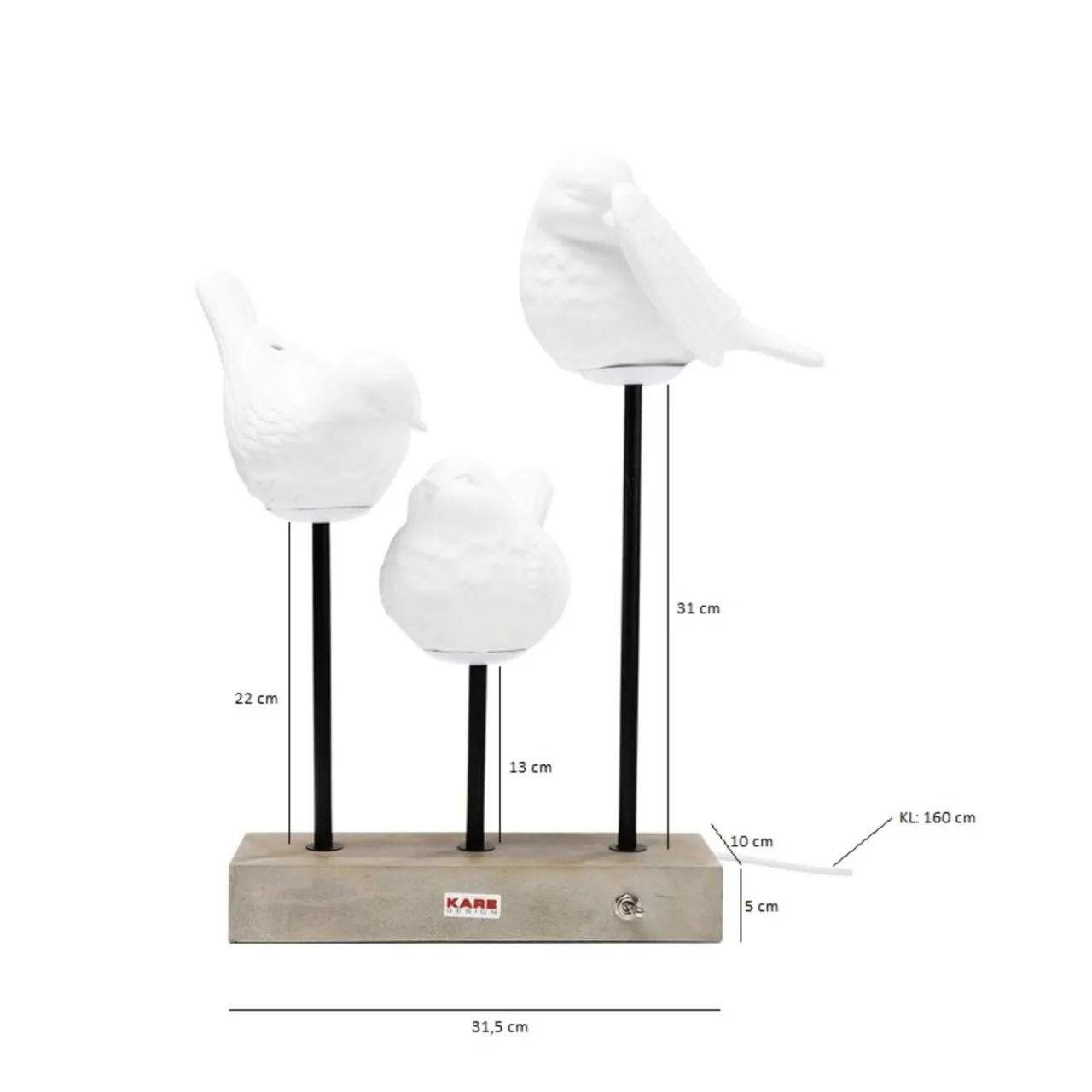 KARE Design Lampe A Poser Animal Birds Led 52Cm Sale