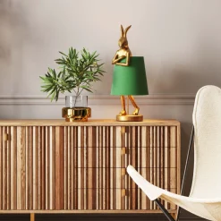 KARE Design Lampe A Poser Animal Rabbit Dore/Vert 68Cm Sale