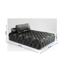 KARE Design Lit D Appoint Bottone Velours Gris