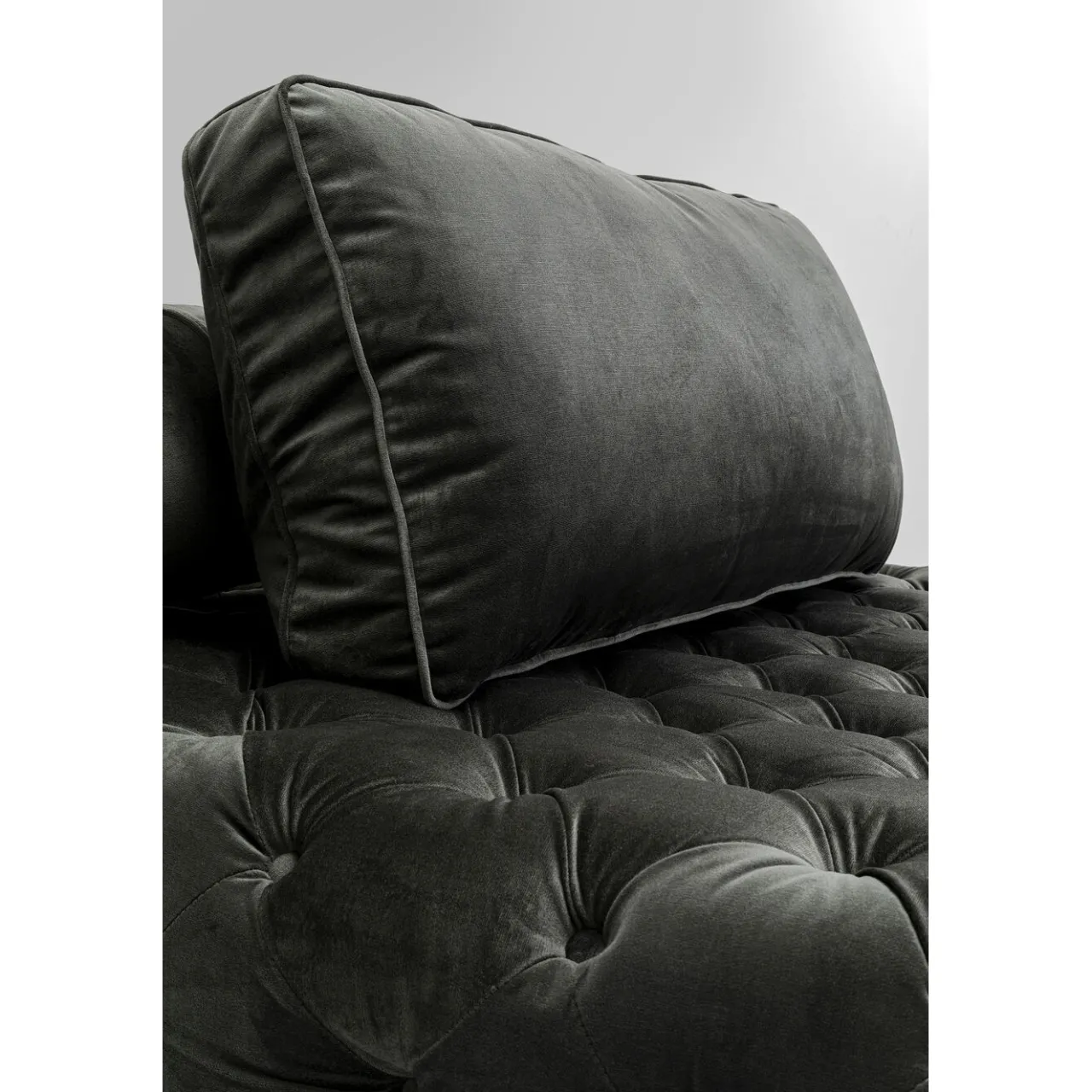 KARE Design Lit D Appoint Bottone Velours Gris