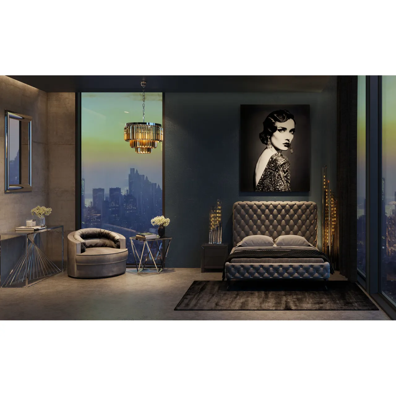 KARE Design Lit Desire Haut Gris Argente 160X200Cm Sale
