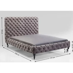 KARE Design Lit Desire Haut Gris Argente 160X200Cm Sale