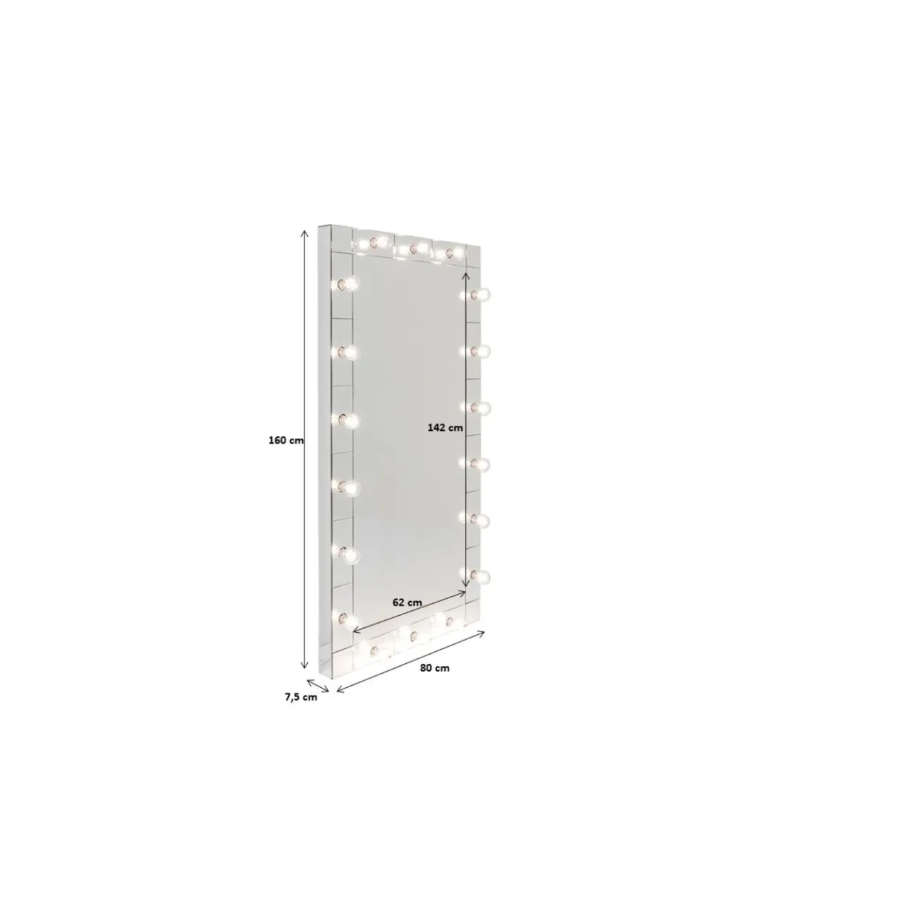 KARE Design Miroir Mural Make Up 80X160Cm New