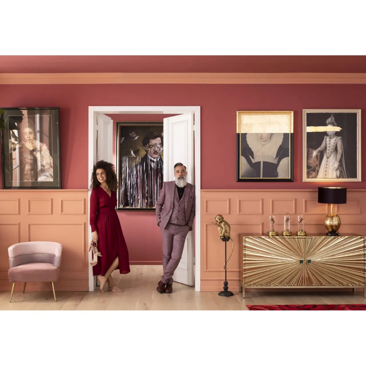 KARE Design Peinture A L Huile Frame Incognito Lady 80X100Cm Discount