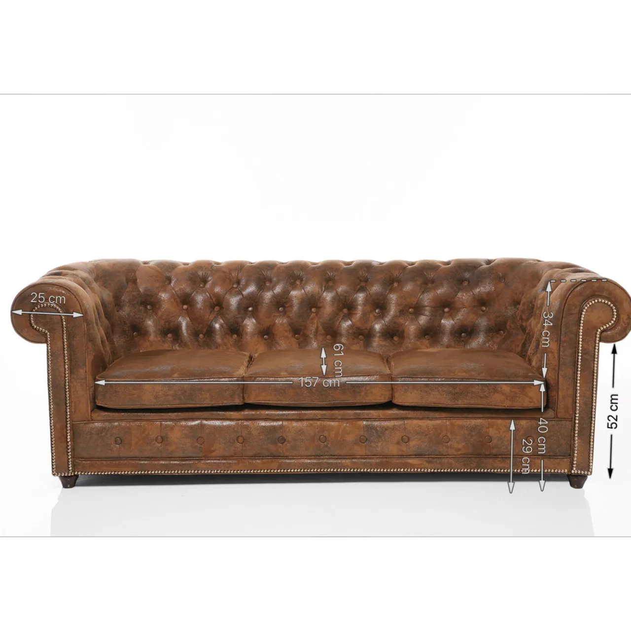 KARE Design Sofa Cambridge 3 Places Vintage Smart Discount