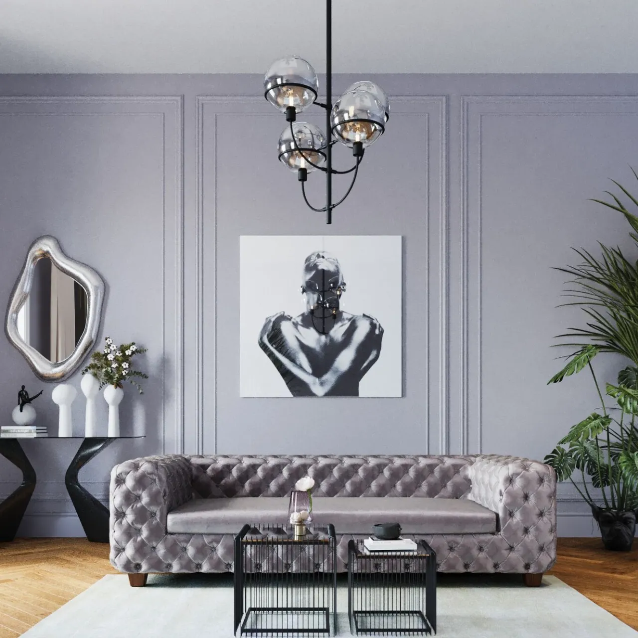 KARE Design Sofa Desire 3-Places Velours Gris Outlet