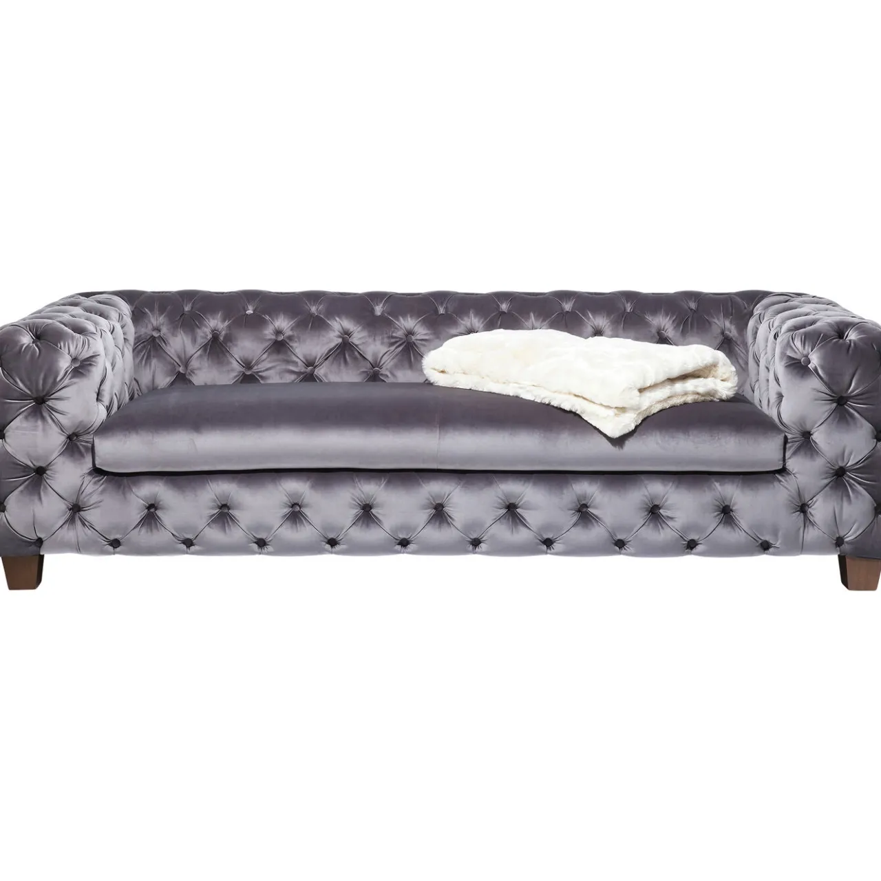 KARE Design Sofa Desire 3-Places Velours Gris Outlet