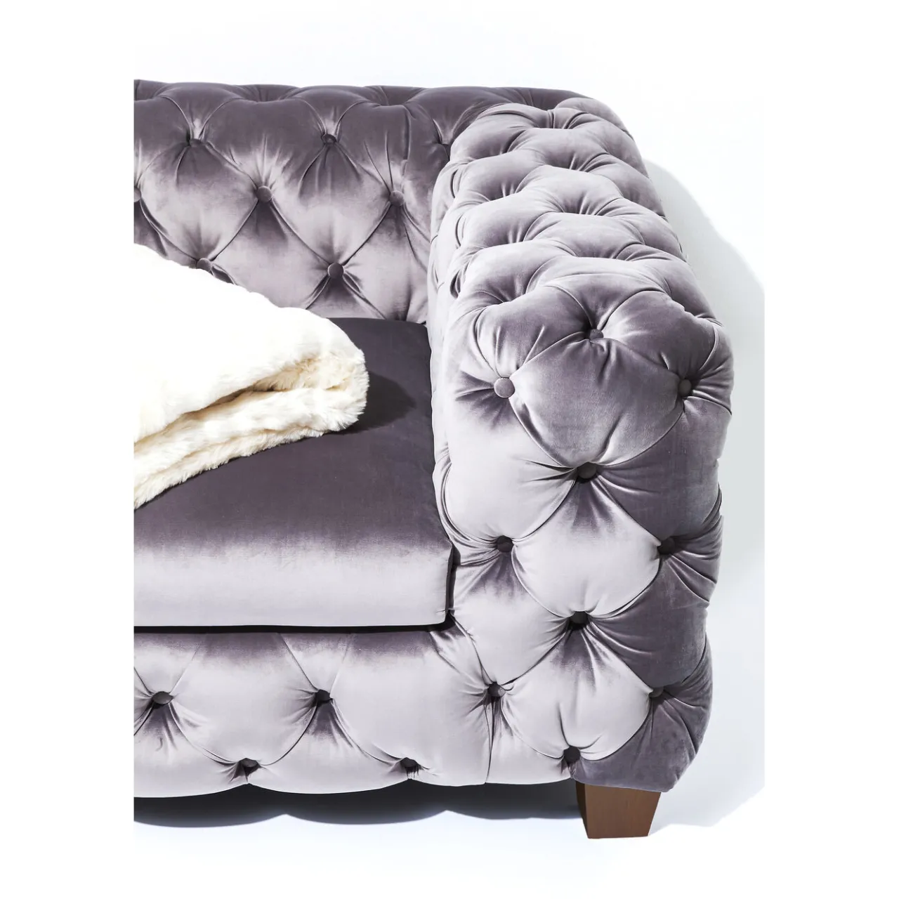 KARE Design Sofa Desire 3-Places Velours Gris Outlet