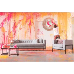 KARE Design Sofa Loft 3-Places Salt & Pepper New
