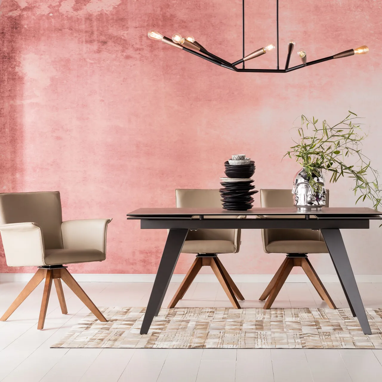KARE Design Table A Rallonges Amsterdam Fonce 160/40+40)X90Cm Hot