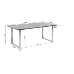 KARE Design Table Abstract Acier Brut 180X90 Hot