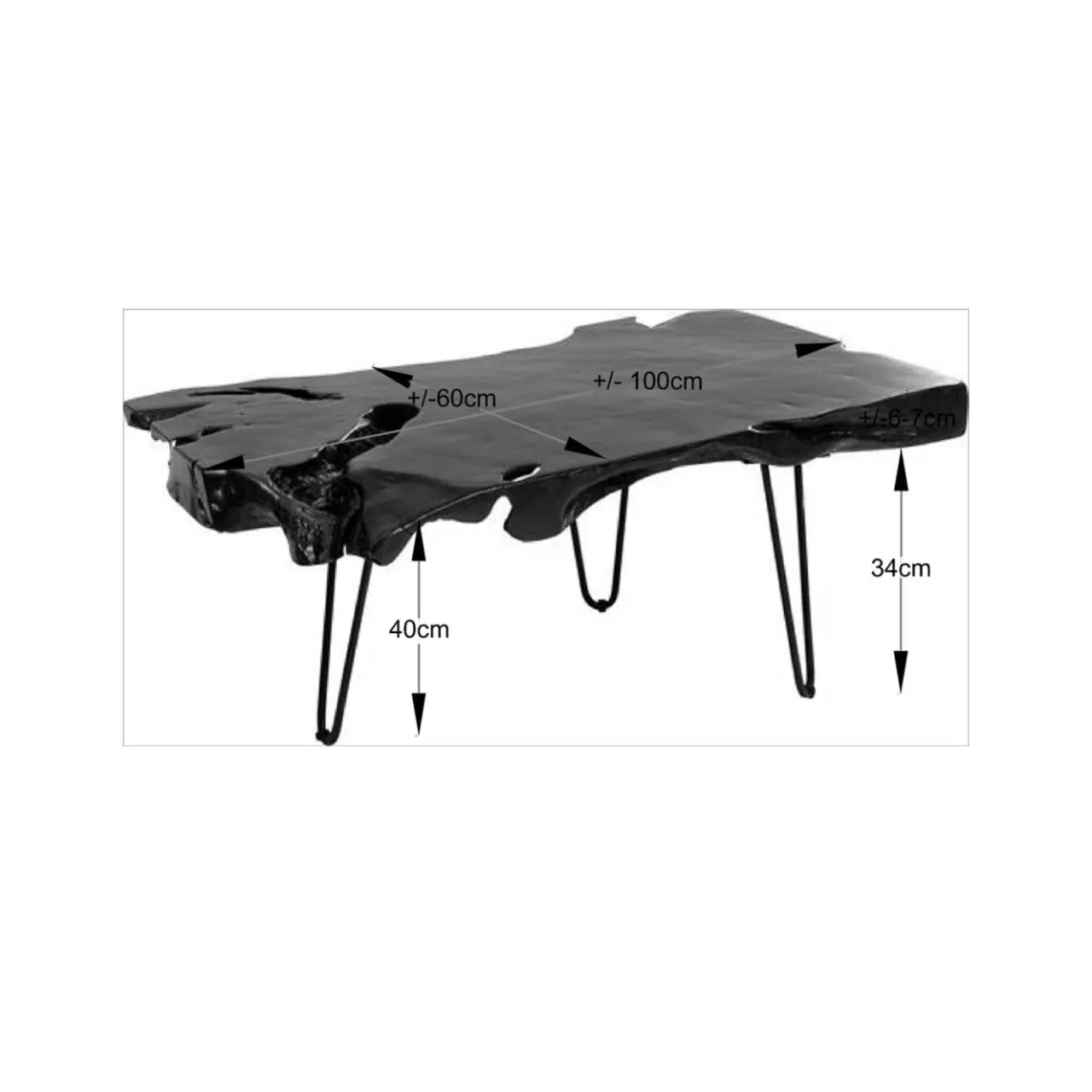 KARE Design Table Basse Aspen Noir 100X40 Outlet