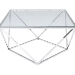 KARE Design Table Basse Cristallo Argente 80X80Cm Best