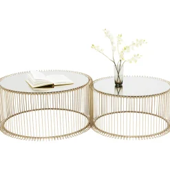 KARE Design Table Basse Wire Laiton (2/Set) Clearance