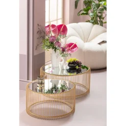 KARE Design Table Basse Wire Laiton (2/Set) New