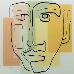 KARE Design Tableau En Verre Art Face Pastell 100X100Cm Hot
